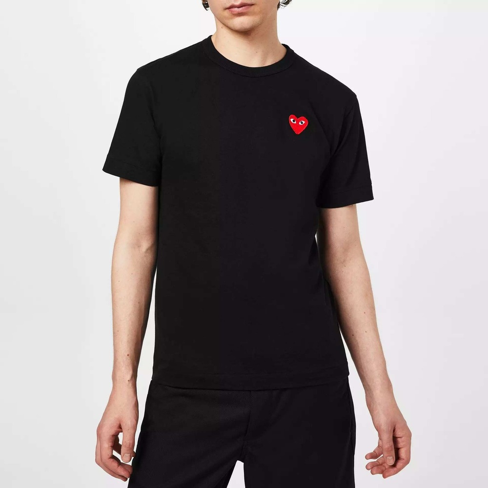 Comme des Garcons Play Cotton Patch Logo Crew Neck T-Shirt Black Large